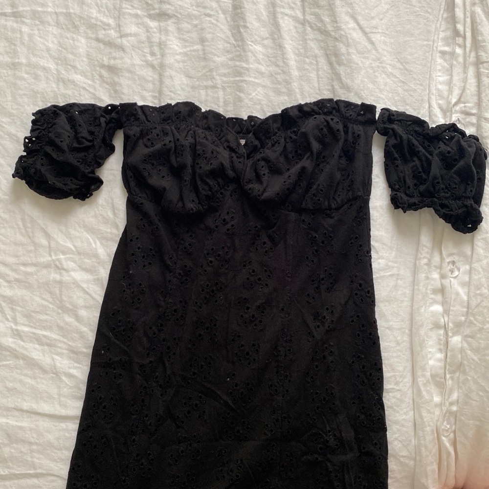 Black strapless midi dress ASOS